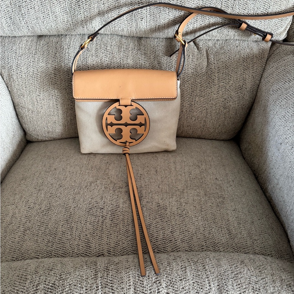 Tory Burch Tan and Cream Crossbody Bag